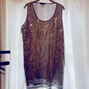Silver sequin tank